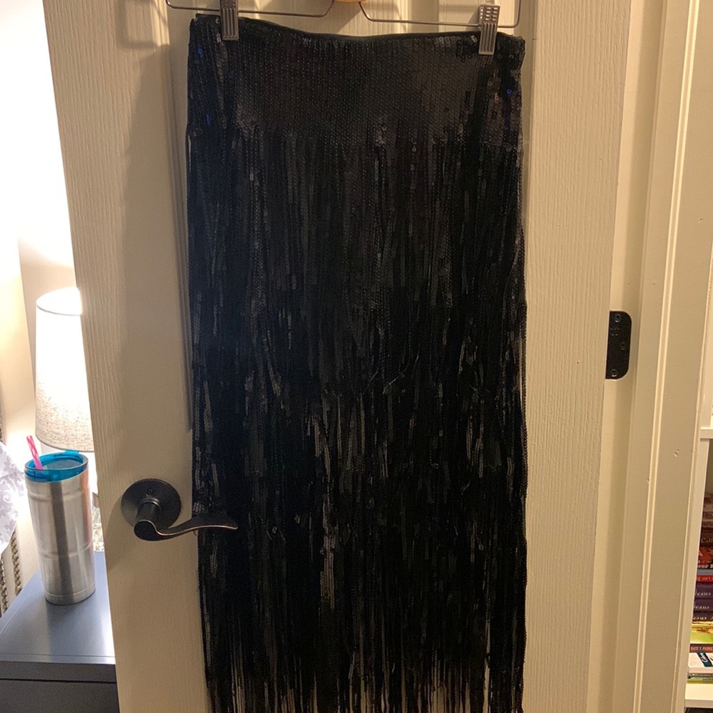 Black sequin skirt